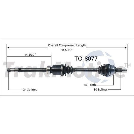 Surtrack Axle Cv Axle Shaft, To-8077 TO-8077